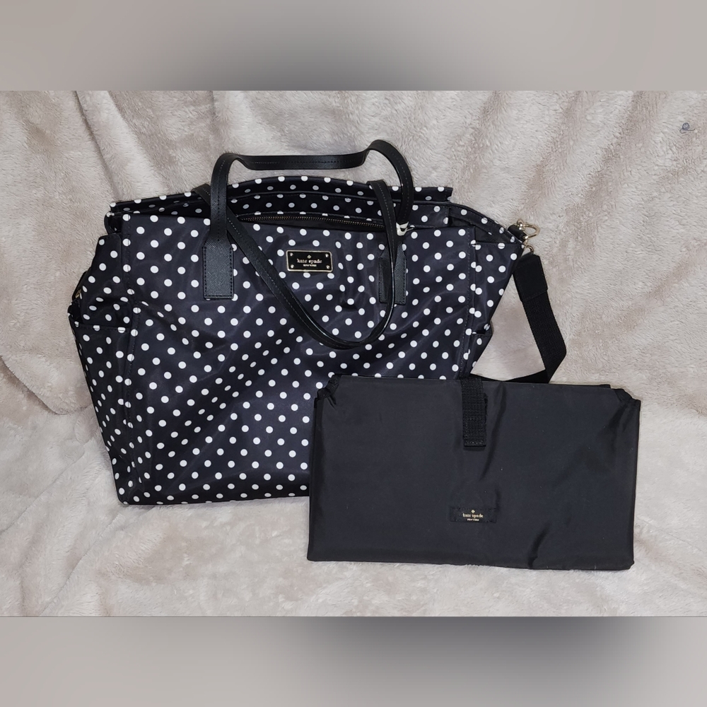 Kate Spade polka dot diaper bag